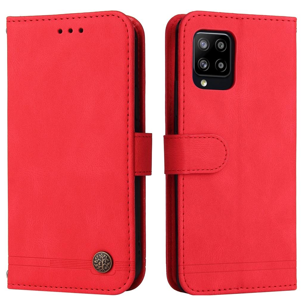 Ốp điện thoại da gập màu trơn đơn giản Cho Samsung Galaxy A02 A02S A03S A12 A22 4G A32 A42 A52 A72 5G