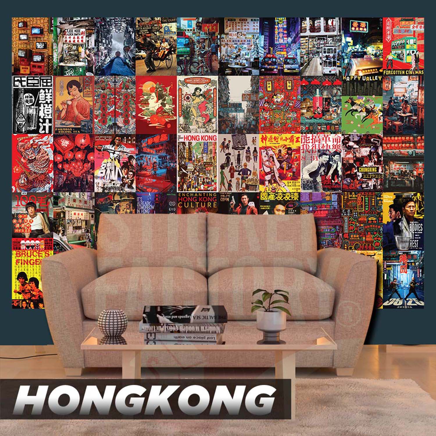HONG KONG - Set 50 Poster A4 dán tường trang trí decor quán nhà cửa - STICKER FACTORY