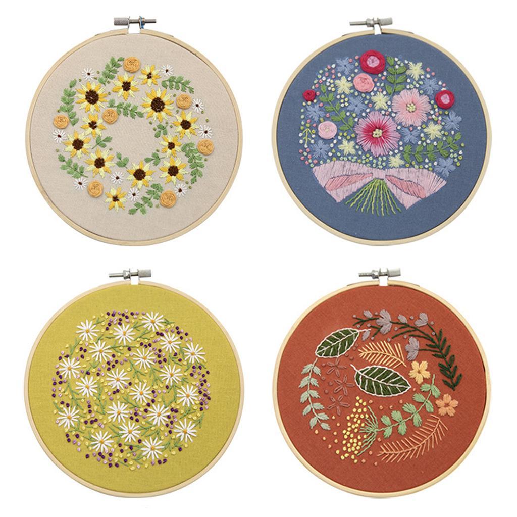 Embroidery Adult Cross Stitch Threads Kits - Flower Leaves