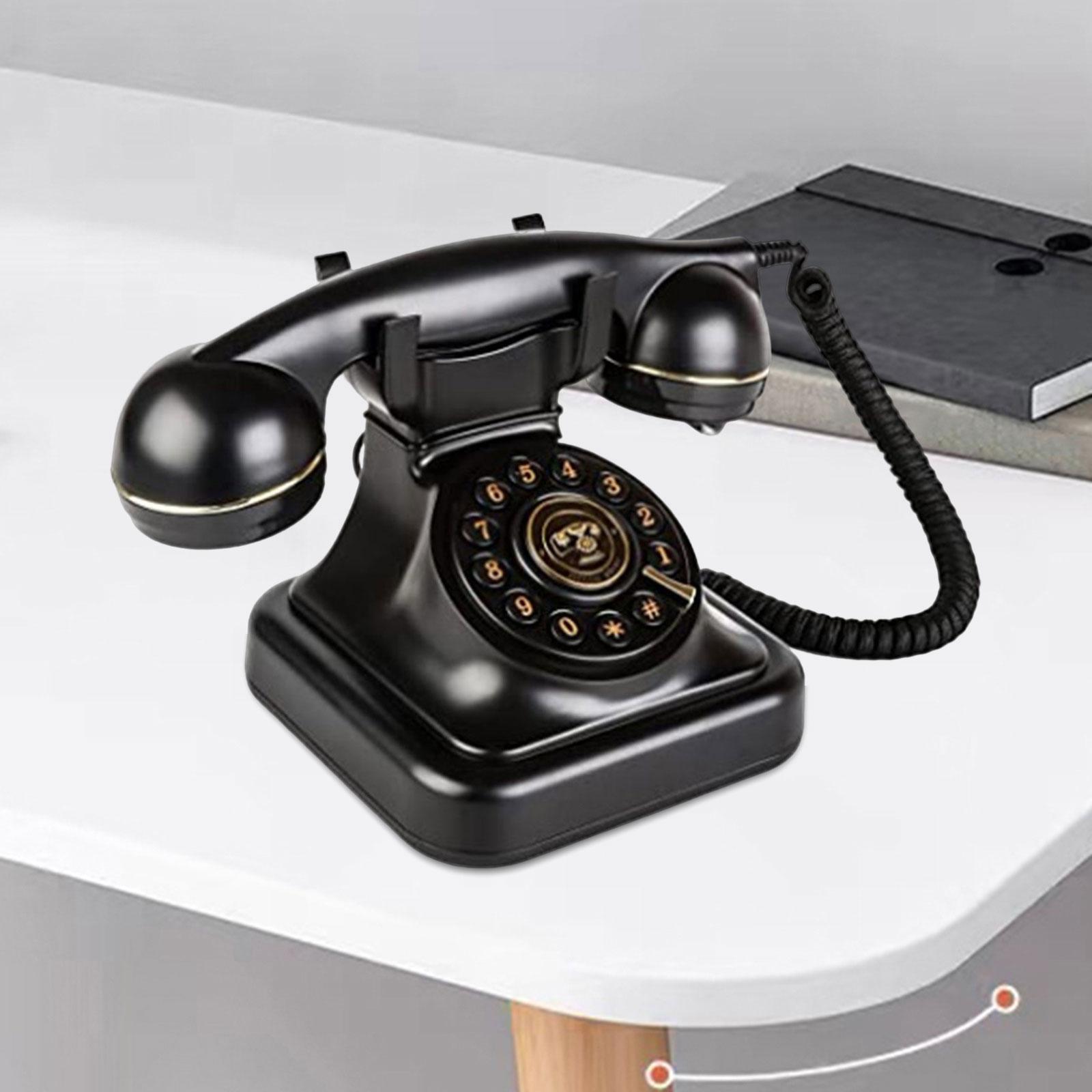 Vintage Corded Phone Old Fashioned Fixed Phone for Hotel Desk Decorations