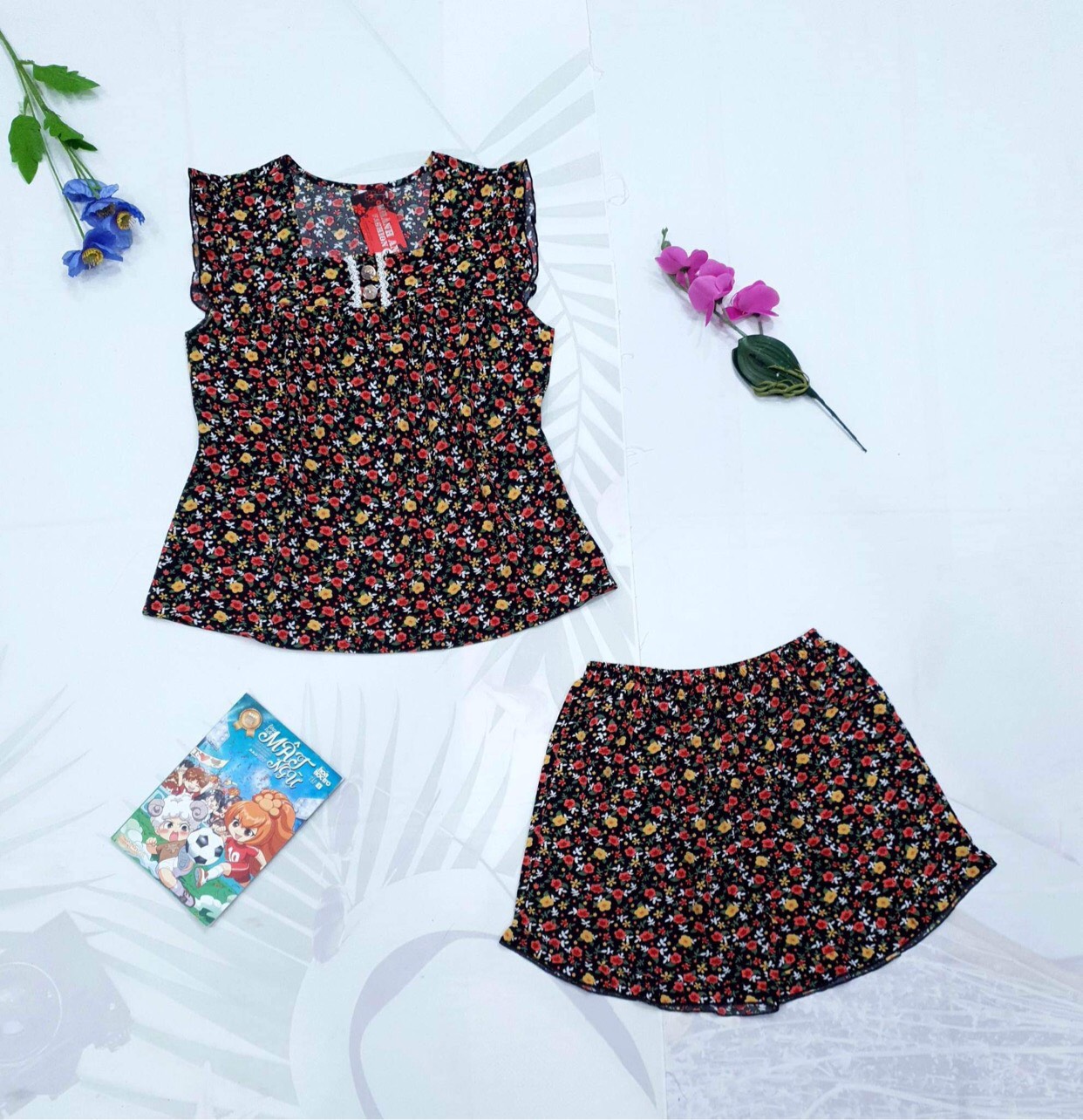 Đồ Bộ Mặc Nhà, Đồ Bộ Đùi Nữ Lụa Tay Cánh Tiên Có Bigsize, Màu Số 9