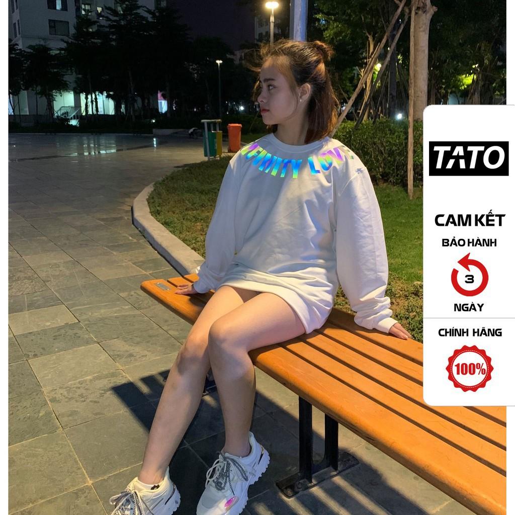 Áo Sweatrer IF.T in chữ Infinity Love Phản Quang 7 màu Áo nỉ Dài tay Unisex in hiệu ứng Hologram TATO_OFFICIAL