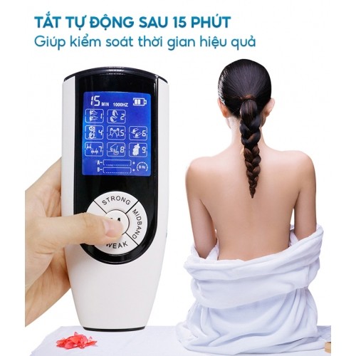 Máy Massage Xung Điện Nikio NK-103 - 2 Kênh Matxa Độc Lập , 4 Miếng Dán Mát Xa Toàn Thân, 9 Chế Độ, 15 Cường Độ Tùy Chỉnh, Pin Sạc Tiện Lợi