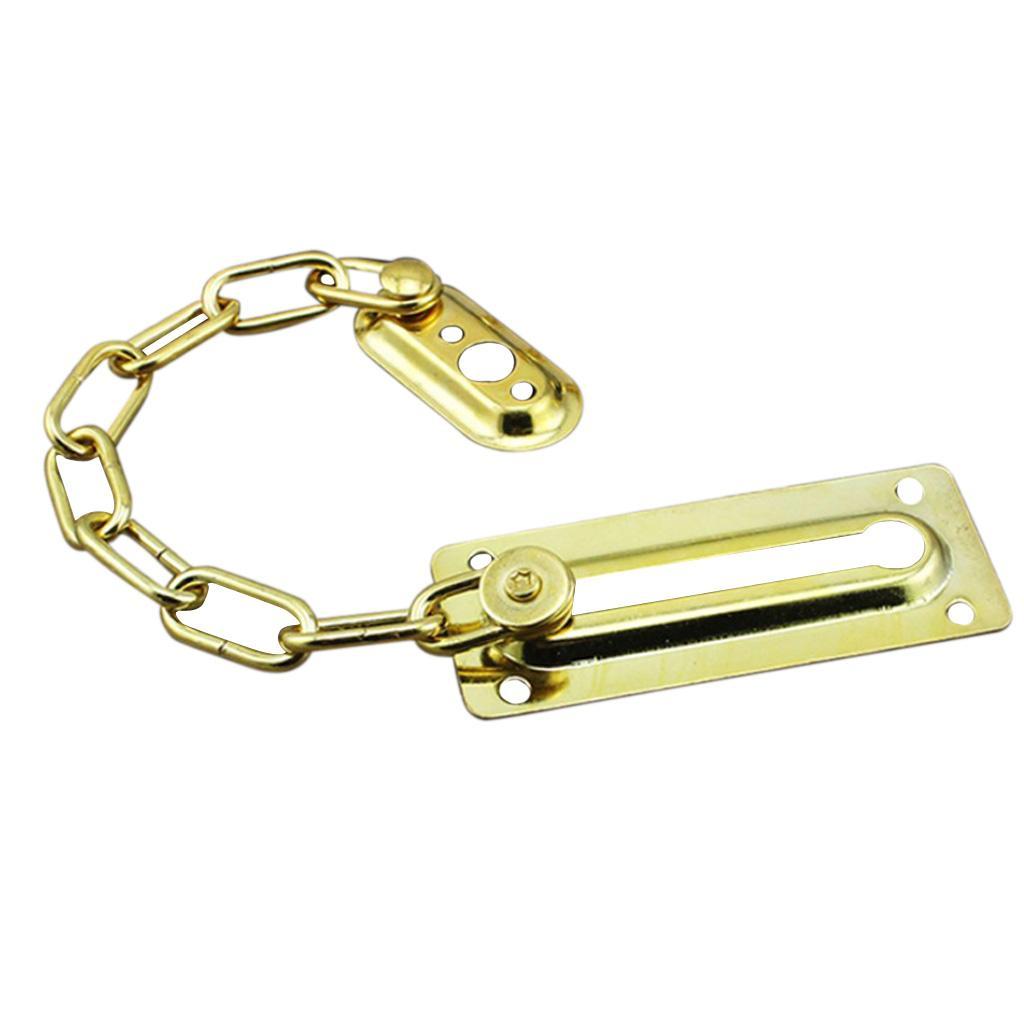 2X Stainless Steel Door Chain Guard Lock Slide Bolt for Home Security Golden