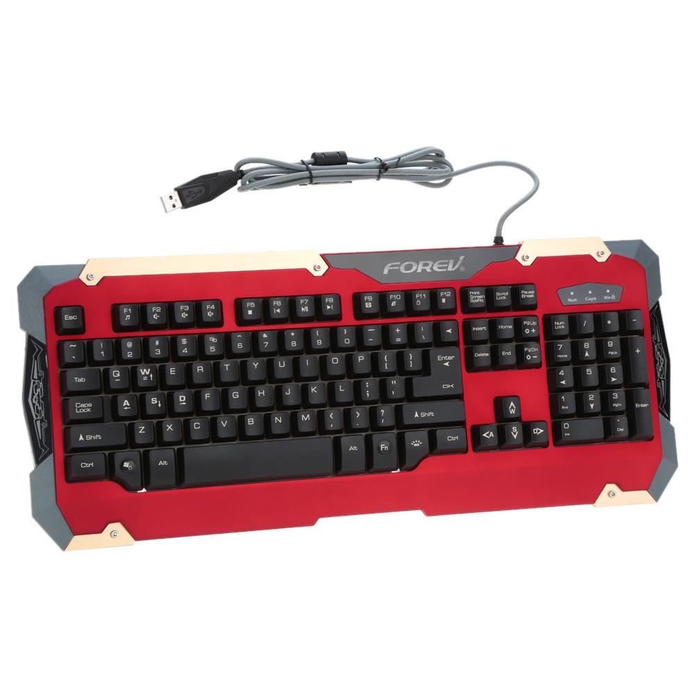 Bàn phím giả cơ chơi game chuyên nghiệp có dây FOREV USB , 19 phím thiết kế chống mờ, có đèn nền cho máy tính xách tay PC