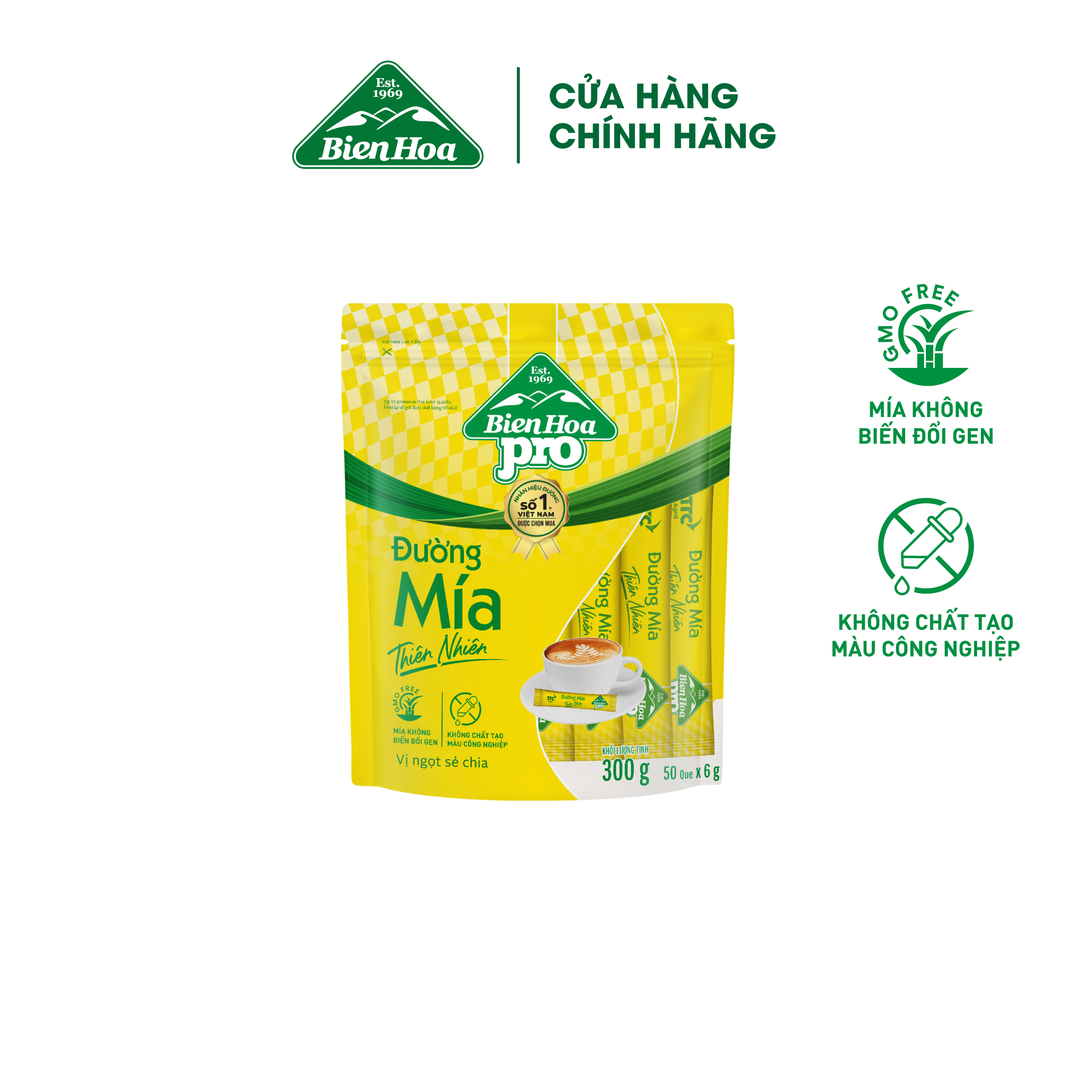 Đường Mía Thiên Nhiên Biên Hòa 6g (túi 300g)