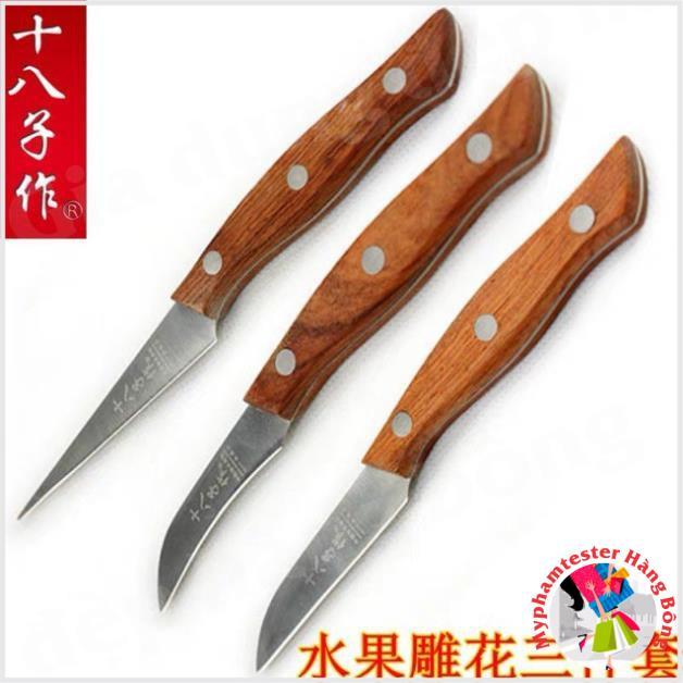 Combo bộ 3 tỉa dau củ quả cán gỗ