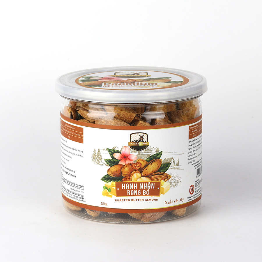 Hạnh Nhân Rang Bơ Mỹ Bazanland 250g