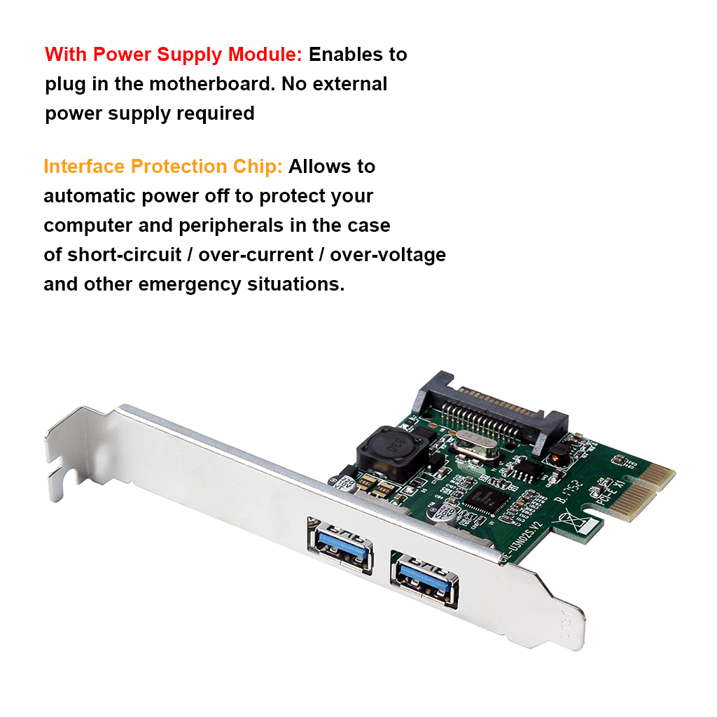 Bộ Chuyển Đổi PCI Express NEC720202 Cổng Kép PCI-E Sang USB3.0 Chip Điều Khiển Chính Cho Máy Tính Để Bàn