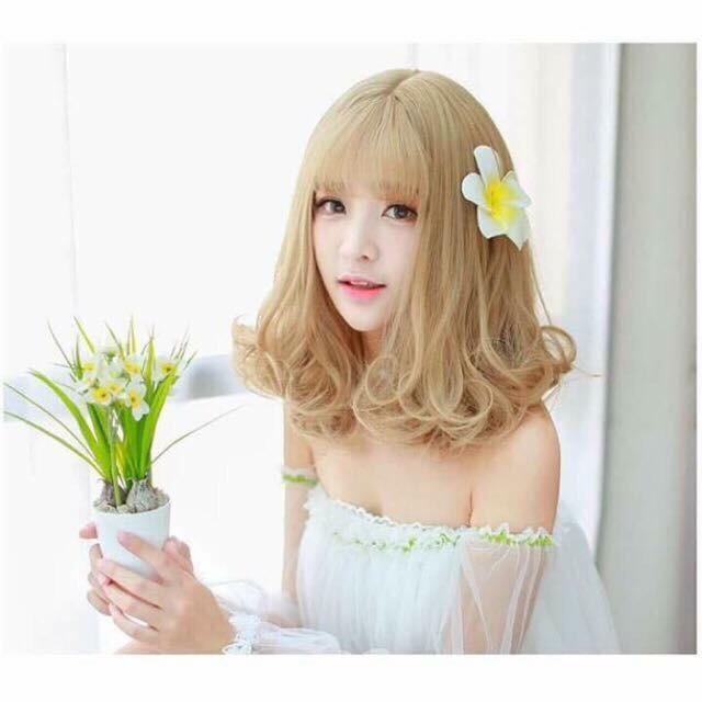 Nguyên đầu xoăn đuôi ngang vai_tặng lưới