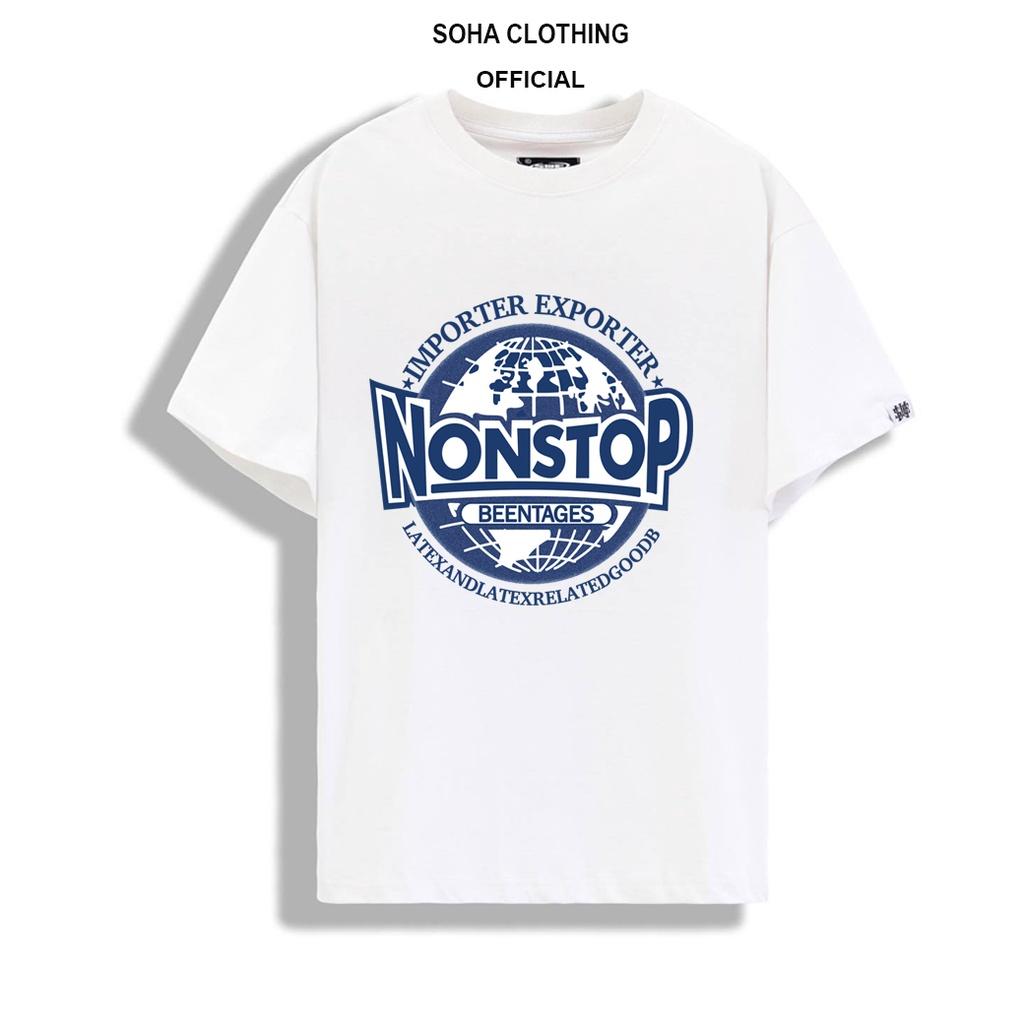 Áo thun tay lỡ phông Unisex nam nữ Cotton oversize form rộng NONSTOP