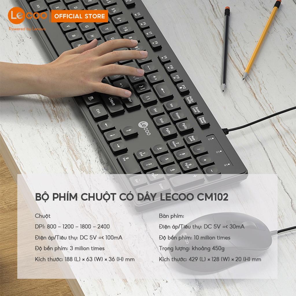 Bộ bàn phím chuột có dây Lecoo CM102, tiện dụng cho văn phòng - BH 24 tháng, Hàng nhập khẩu