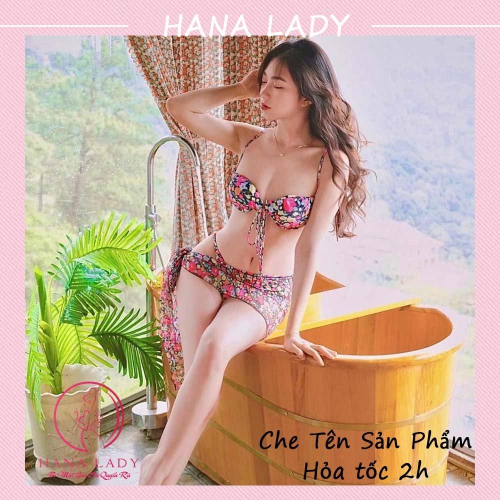Bikini sexy - Đồ tắm đi biển dây quyến rũ nâng ngực hoa xinh BN139