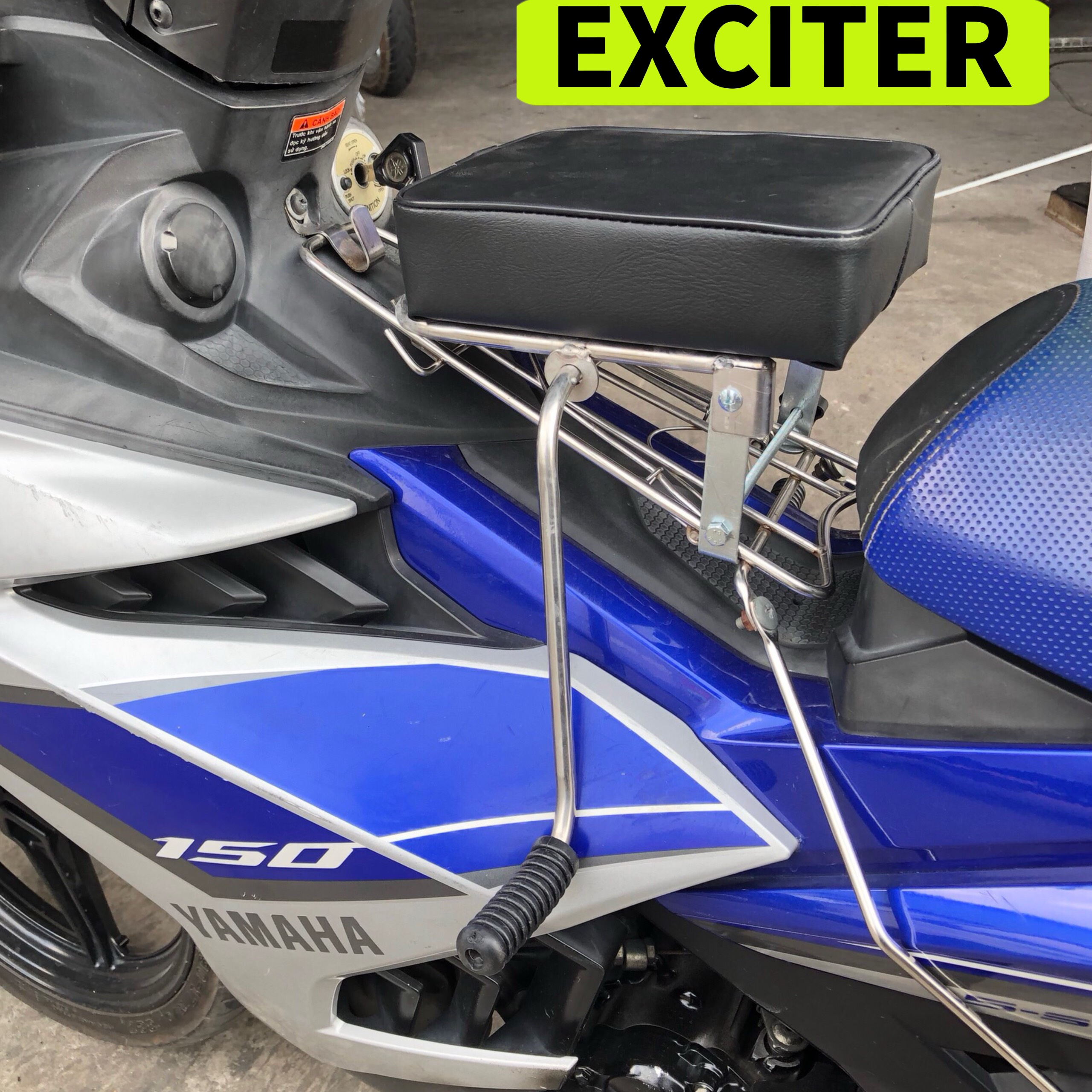 Ghế ngồi xe Exciter nhỏ , gọn cho bé , GHẾ ĐÔN SỐ INOX XE EXCITER