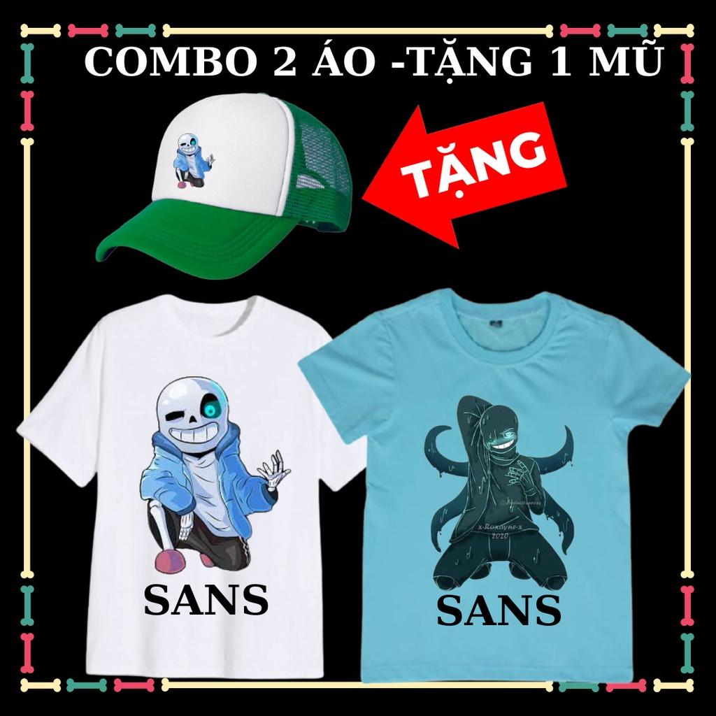 Combo 2 áo Error 404 Sans, Error 505 Sans bé trai, bé gái, kèm Mũ lưỡi trai Undertale Sans