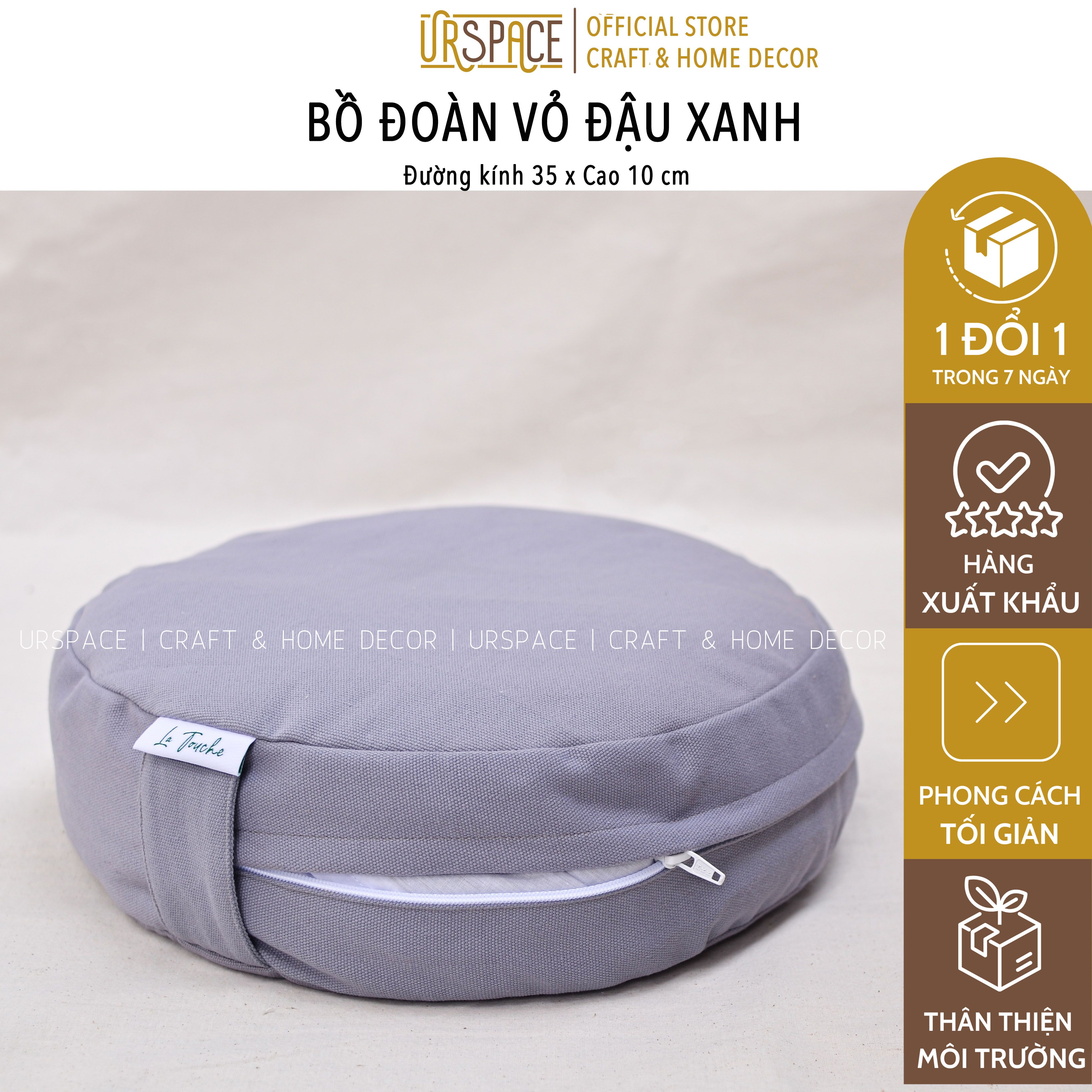 Bồ đoàn đa năng URSPACE bằng vỏ đậu xanh thân thiện môi trường / Meditation Cushion