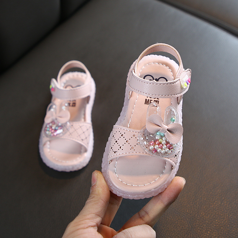 Dép sandal bé gái dép quai hậu cho bé 1 - 5 tuổi hình thỏ ngộ nghĩnh da mềm quai dán cho bé đi học đi chơi SG45