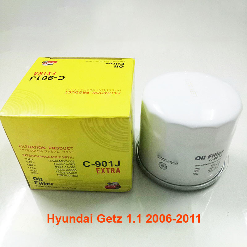 Lọc nhớt cho xe Hyundai Getz 1.1 2006, 2007, 2008, 2009, 2010, 2011 26300-02502 mã C901J-4