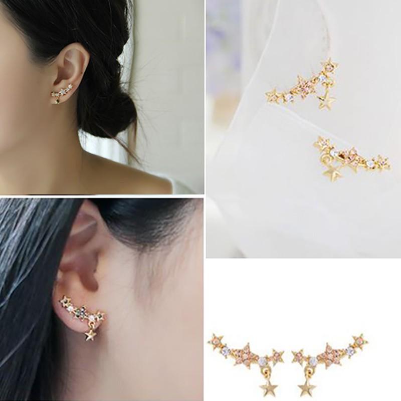 Bông tai hình ngôi sao đính đá đơn giản