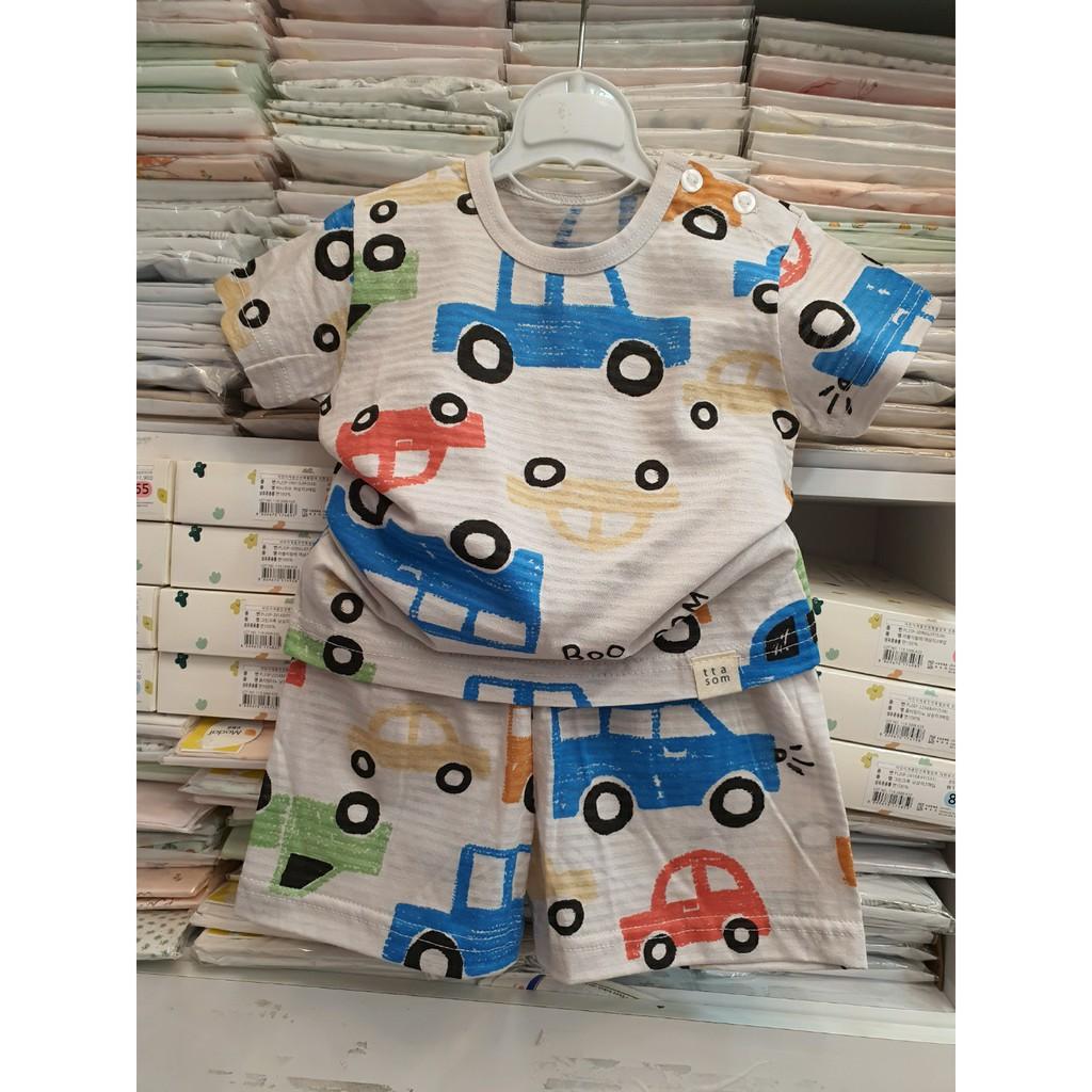 BỘ NGẮN CAO CẤP CHO BÉ NỘI ĐỊA HÀN, CHẤT COTTON GIẤY ORGANIC, MẪU NHIỀU ÔTÔ