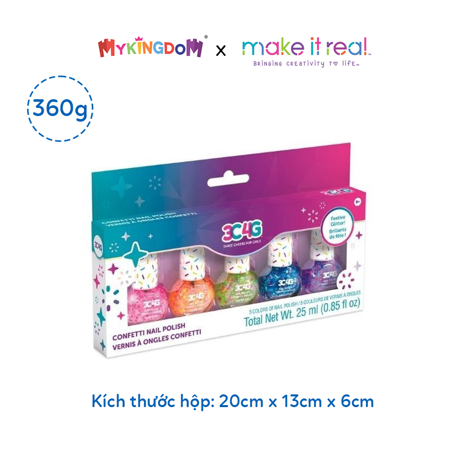 Đồ Chơi Combo 5 Sơn Móng Tay Confetti MAKE IT REAL 20260701/10012MIR