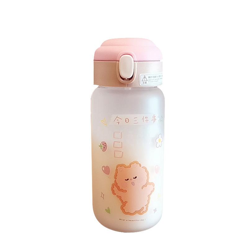 450Ml Kính Mờ Nước Uống Chai Kid Bé Gái Không Chứa BPA Sáng Tạo Mờ Nước Đi Học Cốc Cà Phê trà