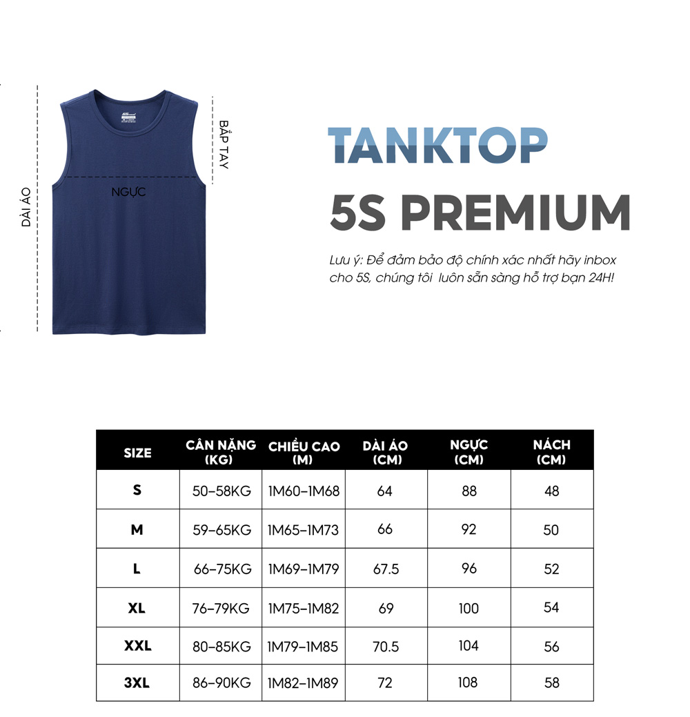Áo Sát Nách Nam 5S FASHION, Chất Cotton Mềm Mát, Thấm Hút Tốt, Thiết Kế Trơn Basic, Thể Thao, Khỏe Khoắn