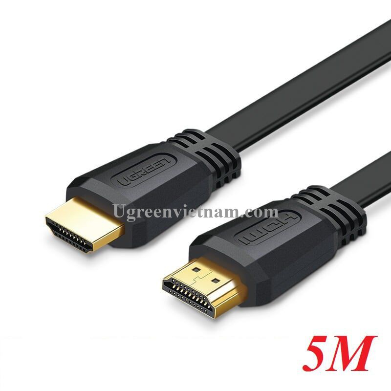 Cáp HDMI 2.0 dẹt 5m chuẩn 4K@60MHz Ugreen 50821 cao cấp - Hàng chính hãng