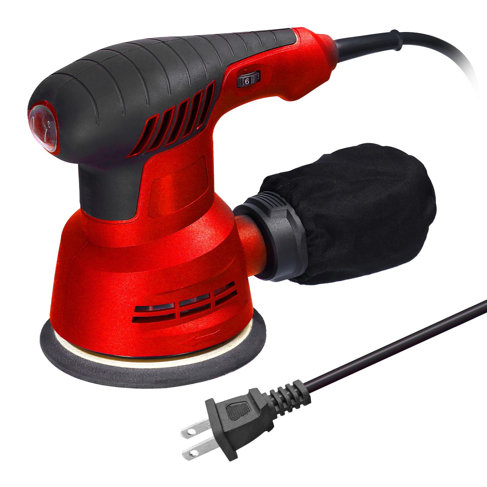 300W  Máy Chà Nhám Lập Dị Điện Cầm Tay Tấm Chà Nhám 5 Inch 125Mm Máy Đánh Bóng Điện Chế Biến Gỗ Nội Thất Máy Đánh Bóng Ô Tô Có Hộp Đựng Bụi 6 Tốc Độ Điều Chỉnh