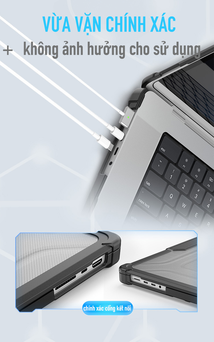Ốp lưng cho Macbook Pro 14/Pro 16/Air 13/Air 15&quot; Zaki Evoshell Case chống sốc - Hàng Chính Hãng