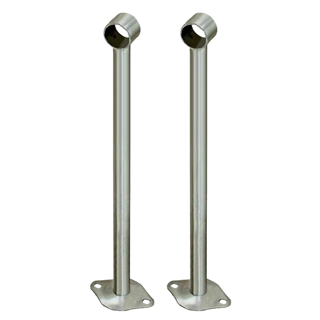 2x2x Stainless Steel Wardrobe Pipe Lever Bracket Closet Rod Holder 400mm