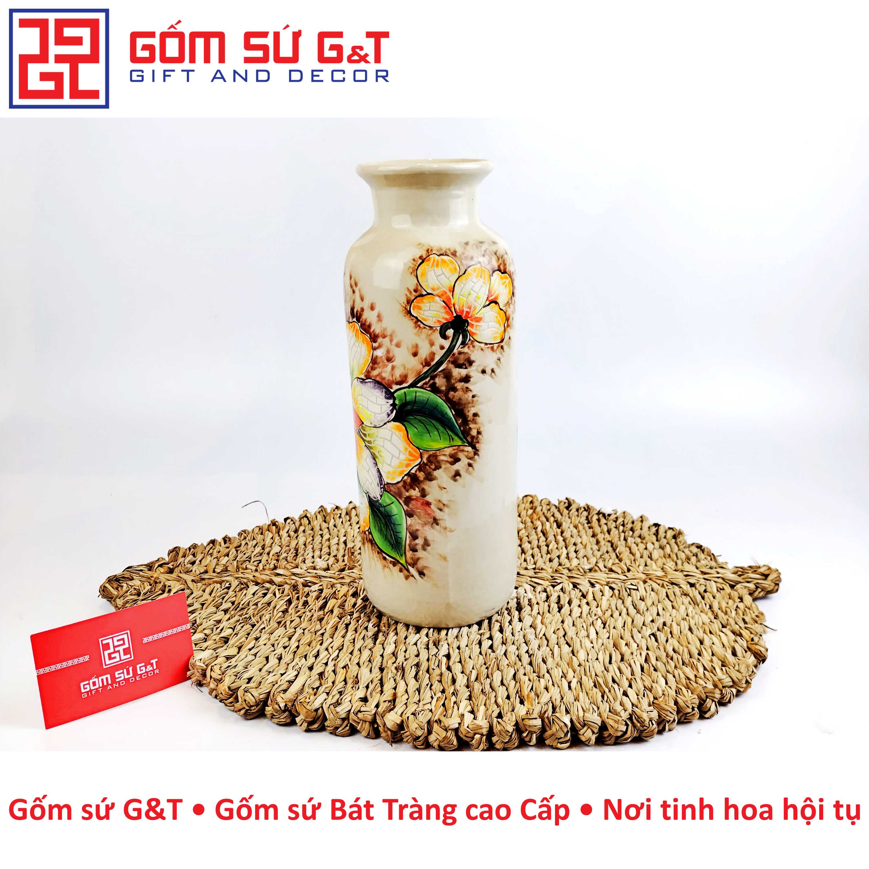 Lọ hoa dáng phích hoa loa kèn Gốm Sứ G&T