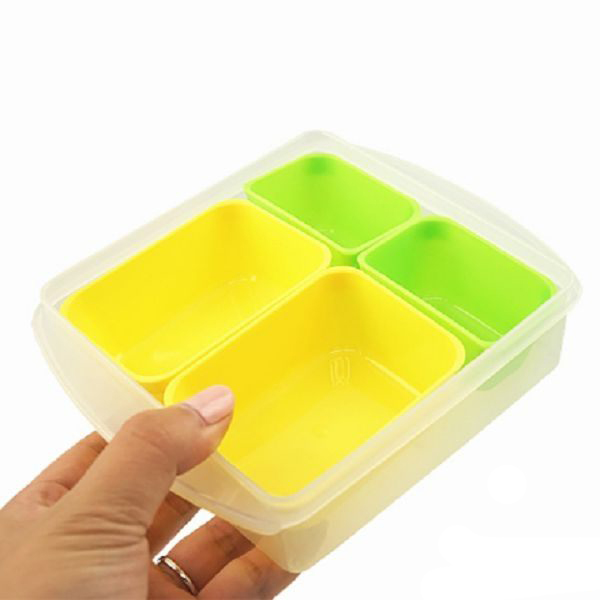 Bộ 2 khay chia đồ ăn Yamada 4 ngăn - Hàng nội địa Nhật - Khay Thương hiệu YAMADA | DoGiaDungTot.com