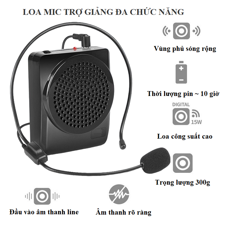 Loa mic trợ giảng Q01 (sử dụng cho việc giảng dạy, hướng dẫn và đào tạo -  pin dung lượng cao 2200mAh )