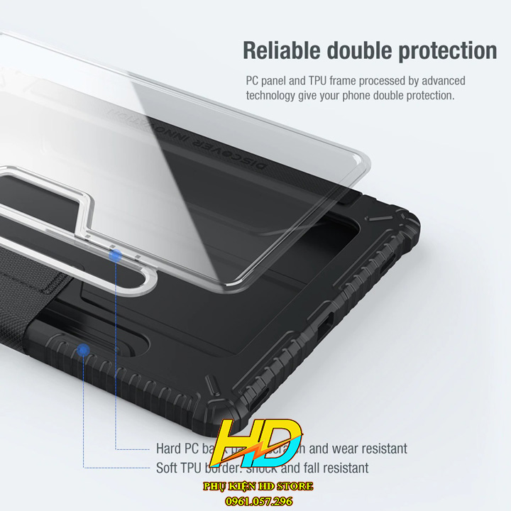 Bao Da Nillkin Bumper Dành Cho SamSung Galaxy Tab S7 Plus Chống Sốc Siêu Bền, Có Ngăn Đựng Bút, Có Nắp Trượt Bảo Vệ Camera - Hàng Chính Hãng