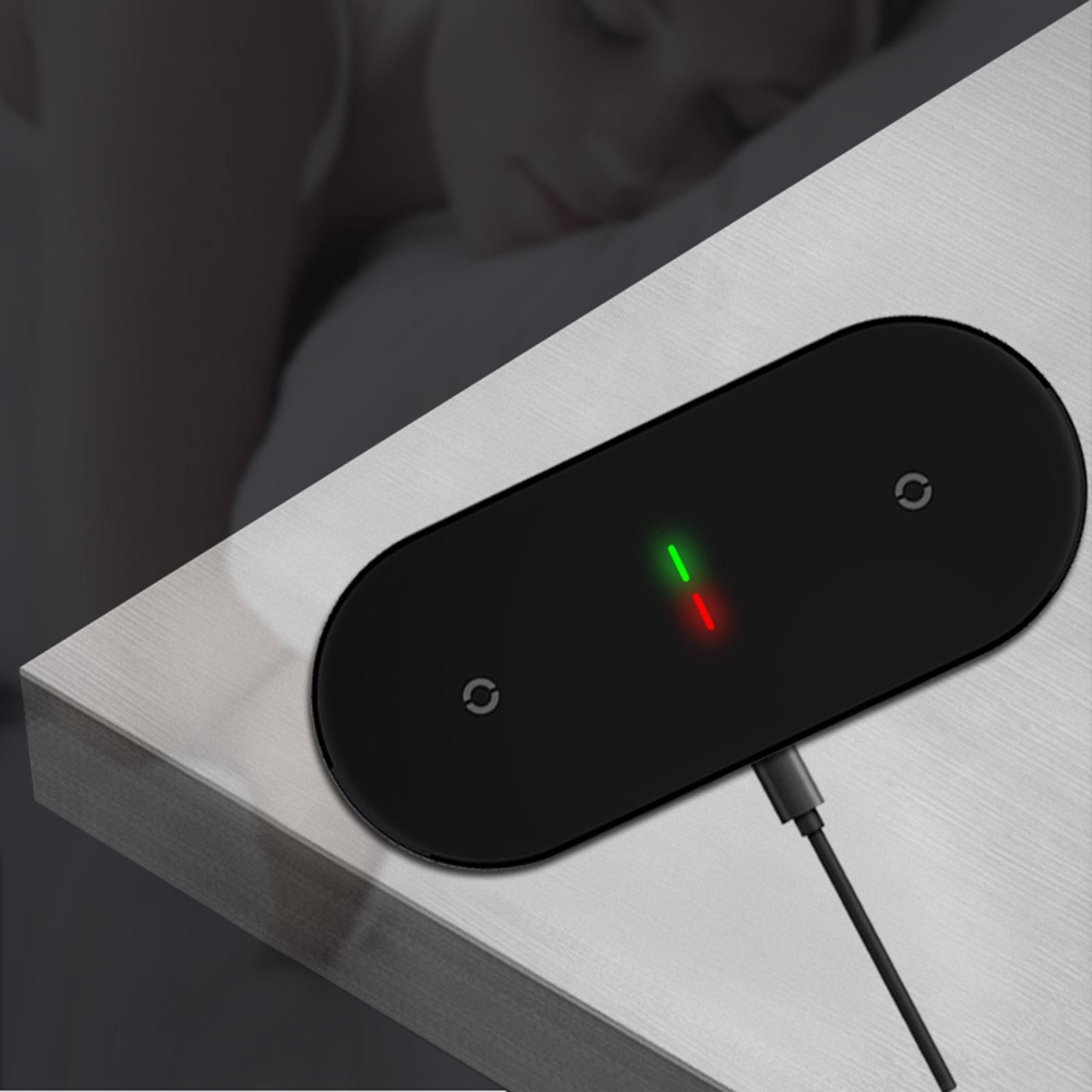 2 in 1  Wireless Charger Pad 10W Fast Charging For Smartphone Mirror Black