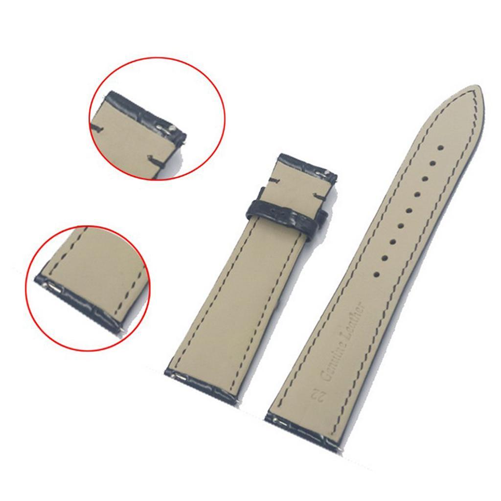Watch Band Deployment Buckle Leather Padded Replacement Strap