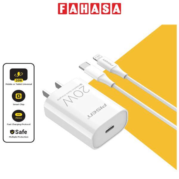 Bộ Sạc Nhanh Mr White USB-C 20W CL1000 Lightning - Pisen TS-C135