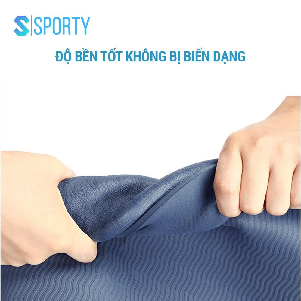 Thảm tập Yoga SPORTY chất liệu TPE cao cấp 2 lớp dày 6mm, chống trơn trượt, chính hãng