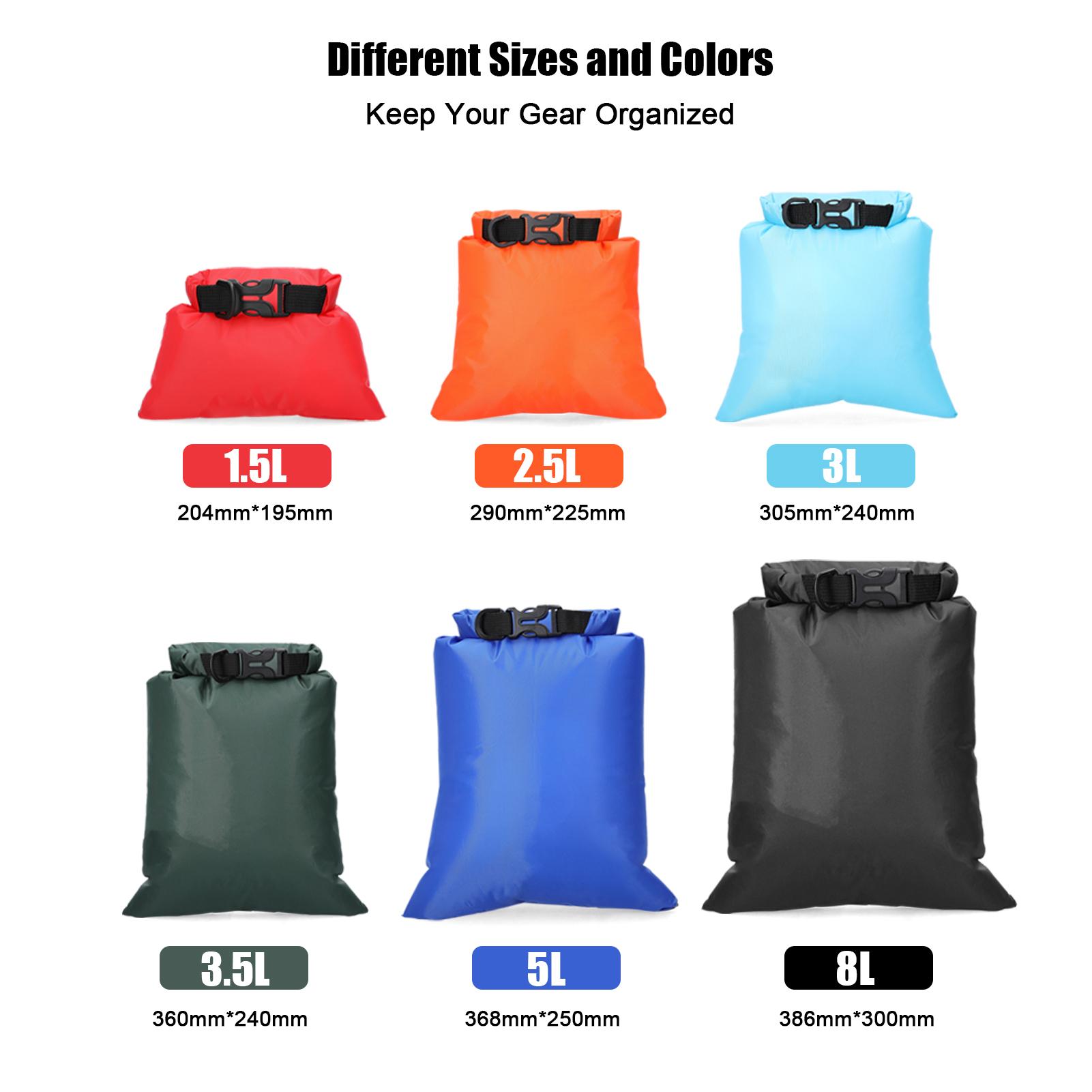 Set 6 Túi Khô Không Thấm Nước Du Lịch Ngoài Trời