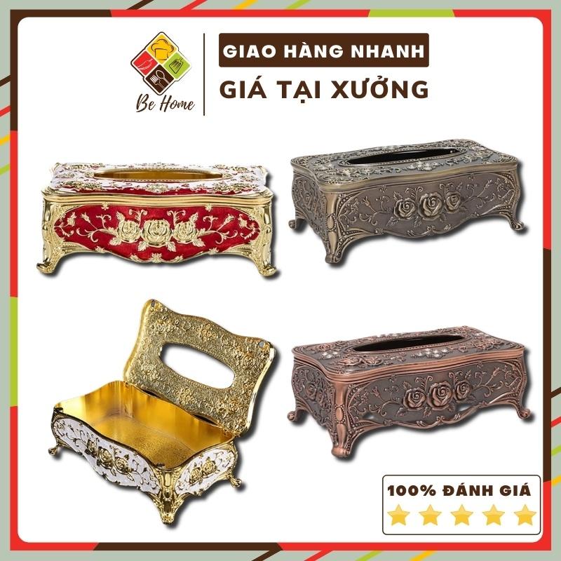 Hộp Giấy Ăn Hoàng Gia Hợp Kim Mạ Vàng -BEHOME 7 màu Tài Lộc - Thanh lịch và Trang nhã