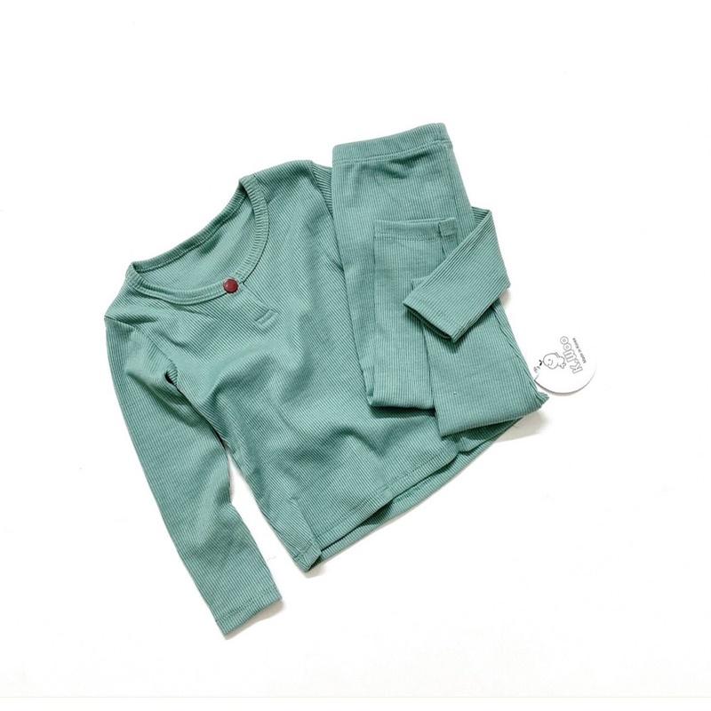 BỘ DÀI TAY THUN GÂN BỔ TRỤ CÚC ĐỎ KWOO