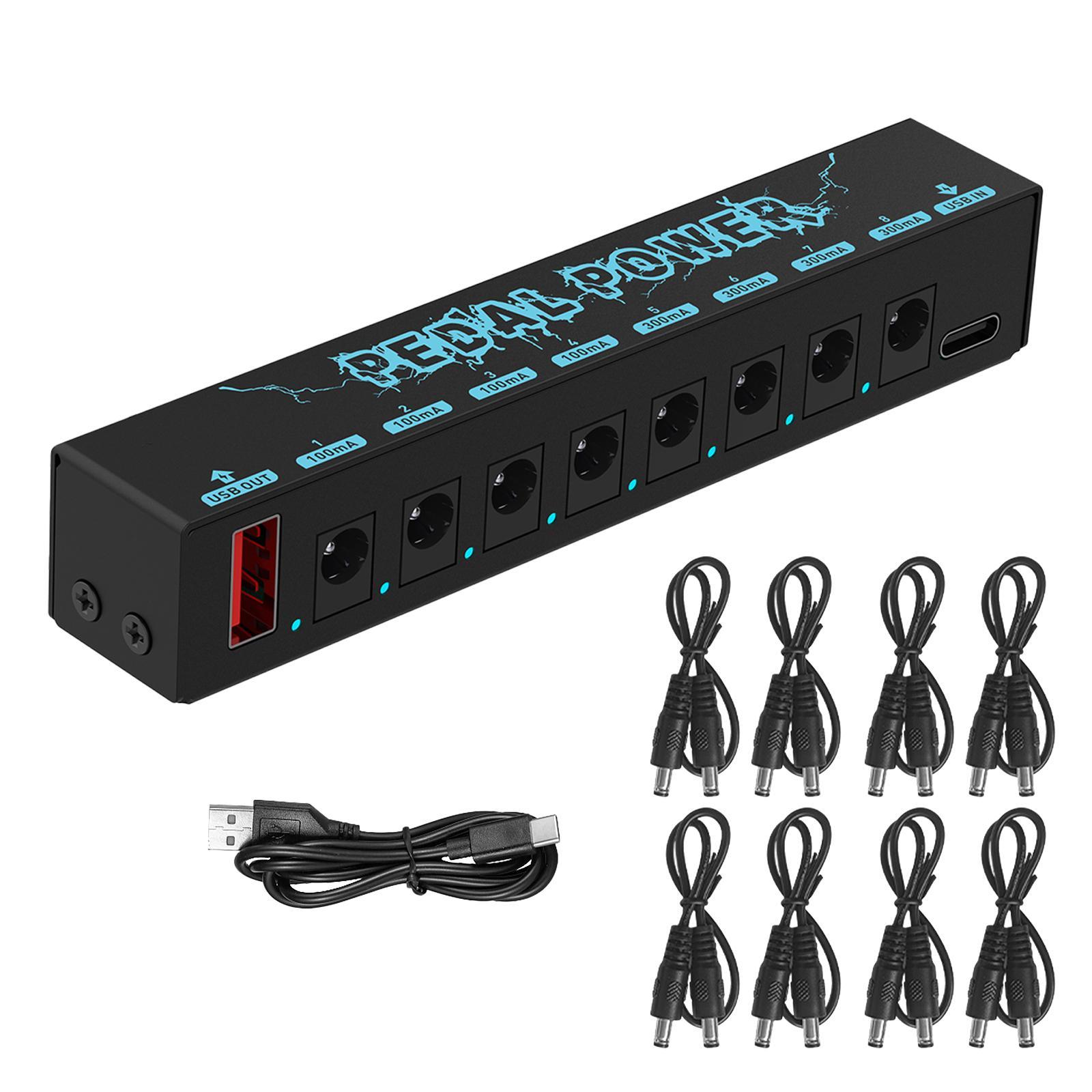 Guitar Pedals Power Supply Durable with USB Port Guitar Effector Power Supply