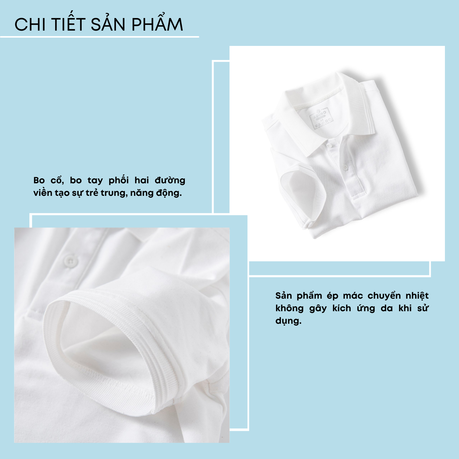 Áo polo nam màu trắng phối viền chìm ADINO vải cotton polyester mềm dáng slimfit trẻ trung năng động AP81
