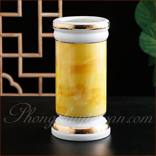 Bộ đồ sứ Trắng Vân Vàng - thờ cúng.