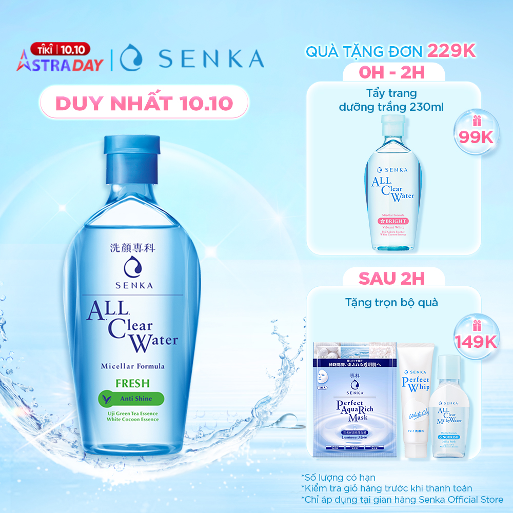 Hình ảnh Nước tẩy trang sạch thoáng Senka A.L.L.Clear Water Fresh 230ml