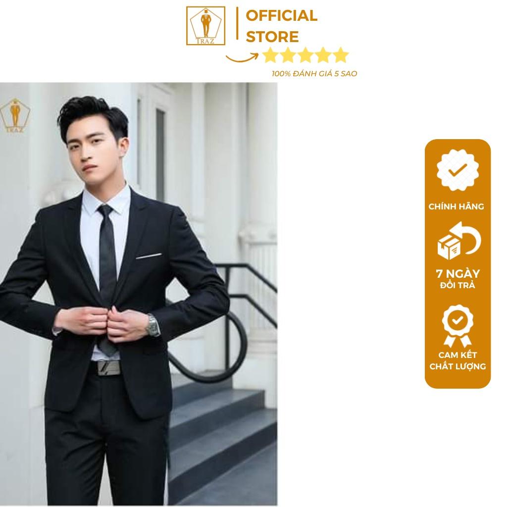 Bộ Set Vest TRAZ Đen Nam, có bụng hoặc cao tăng 1 đến 2 size