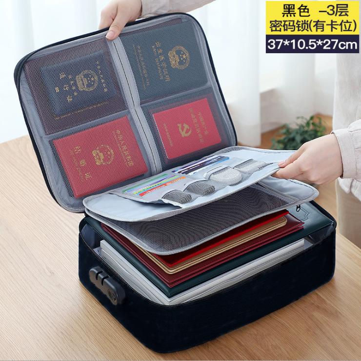 Giá thấp nhất túi đựng tài liệu du lịch chống nước gia đình nhiều lớp hộp đa chức năng dung lượng lớn giấy chứng nhận tài liệu hộ chiếu túi đựng thẻ