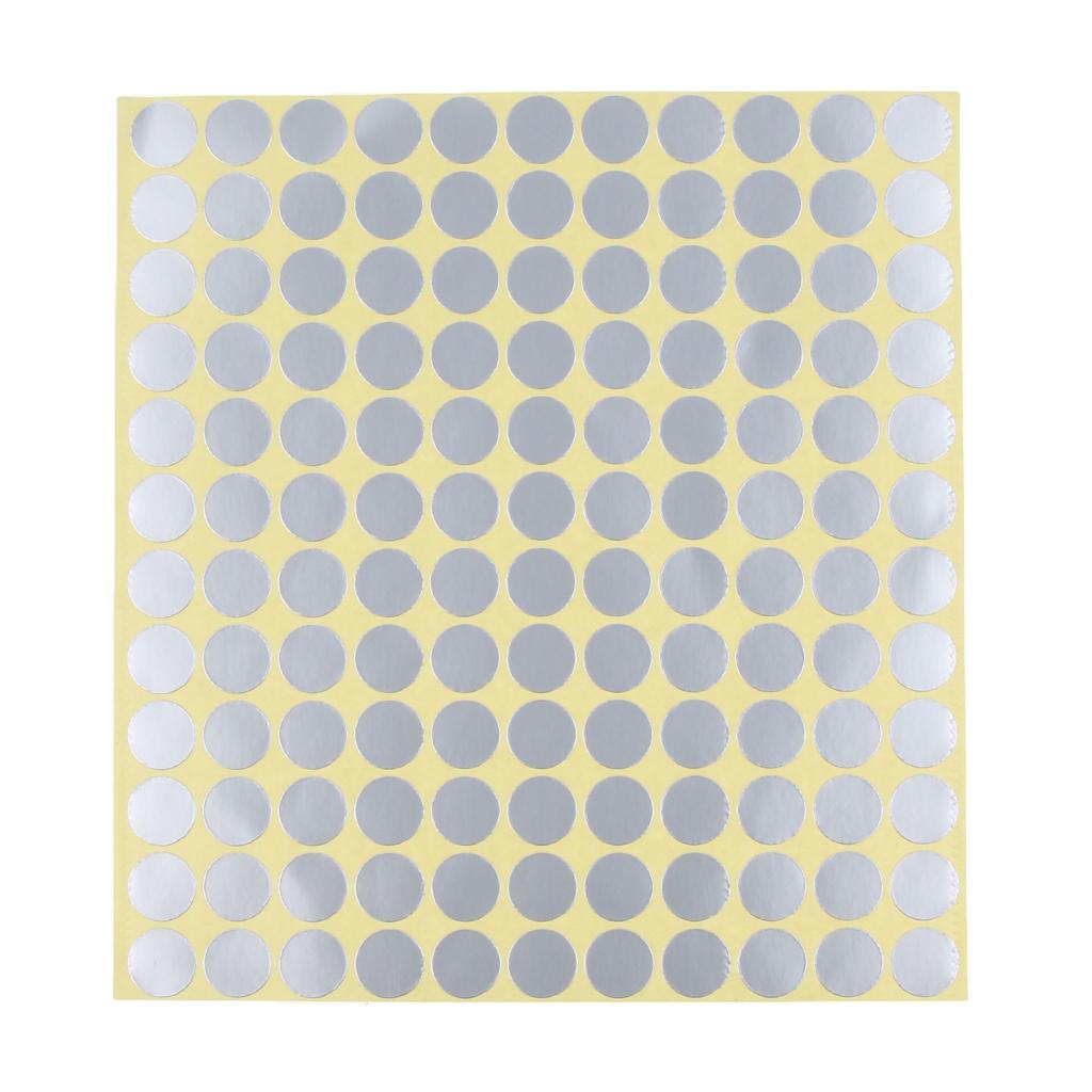 5 Sheets Essential Oil Bottle Cap Stickers Self Adhesive Labels Round Silver