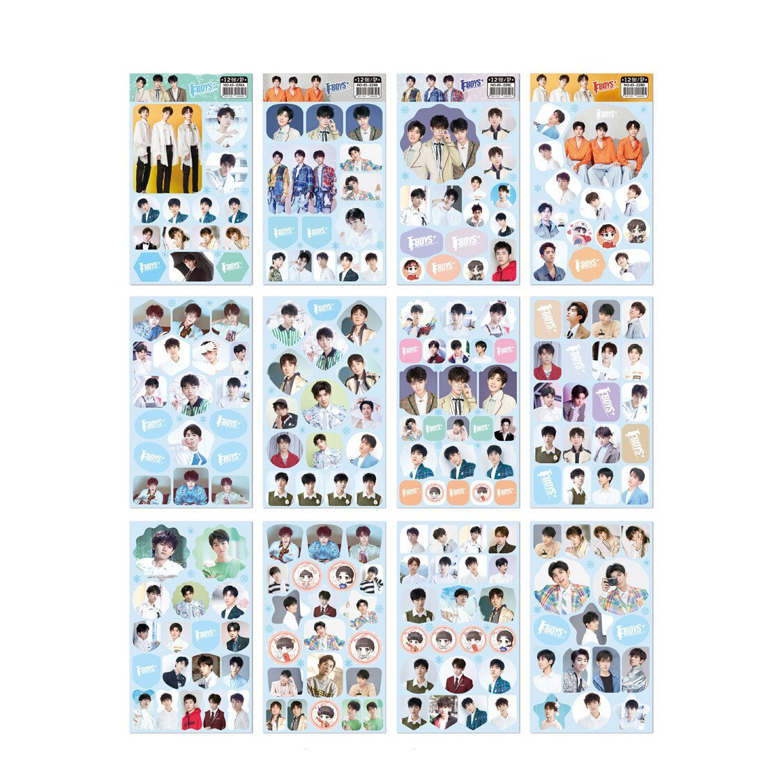 Set 12 ảnh dán đẹp nhóm idol TFBoys Dịch Dương Thiên Tỷ Vương Nguyên Vương Tuấn Khải